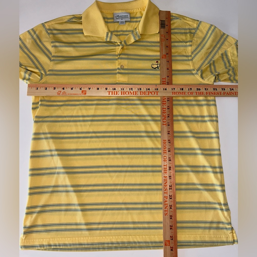 Masters Performance men’s yellow blue stripe short sleeve polo size Medium - Picture 7 of 11